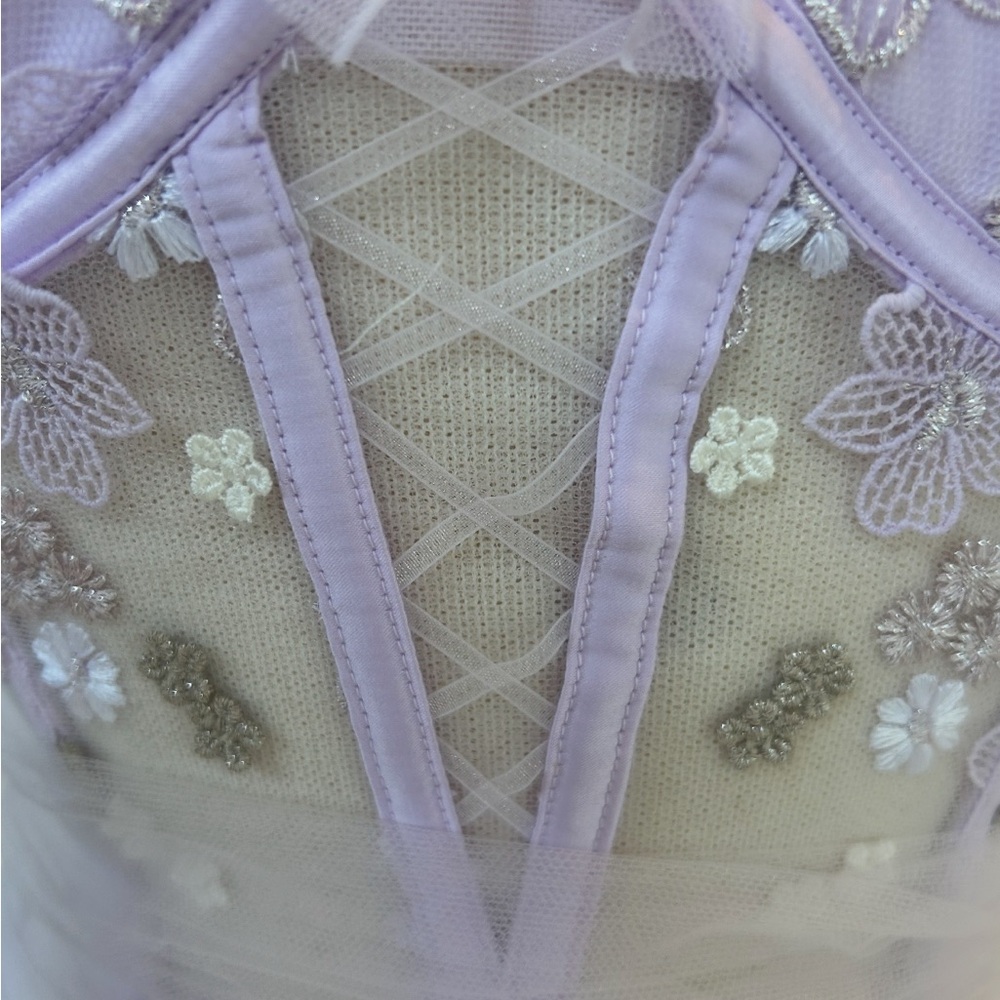 Victoria's Secret Lavender Floral Embroidered Bustier - Picture 3 of 14